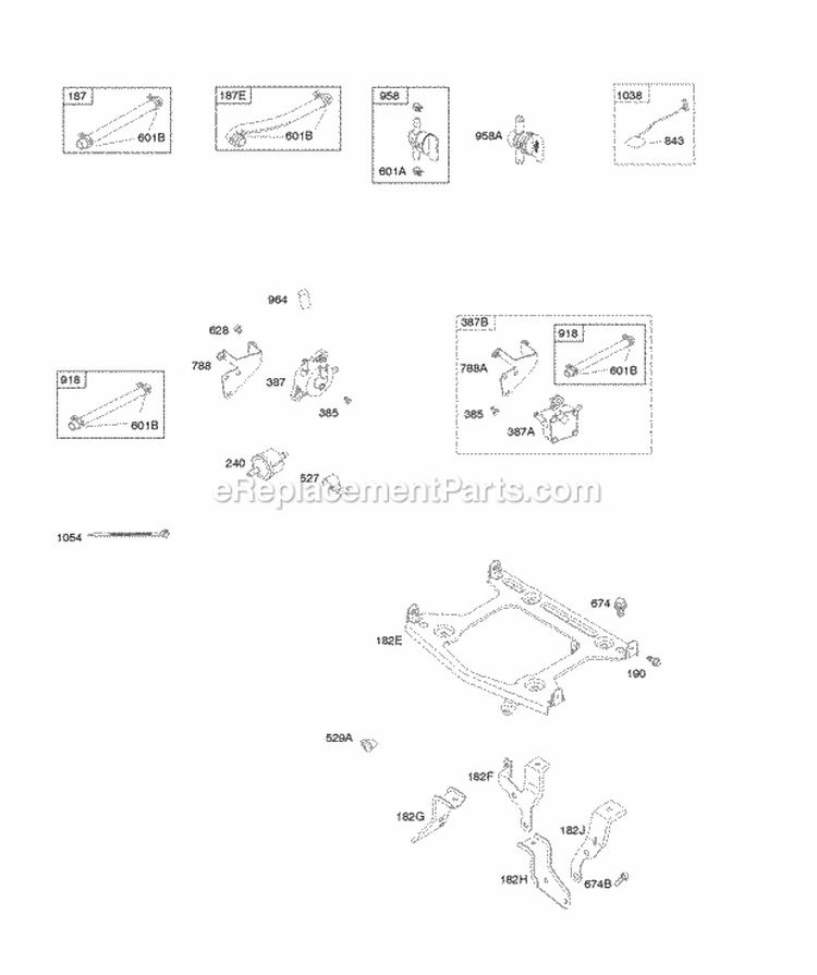 Fuel Supply Diagram and Parts List for 295346-0119-B1  Briggs and Stratton Engine